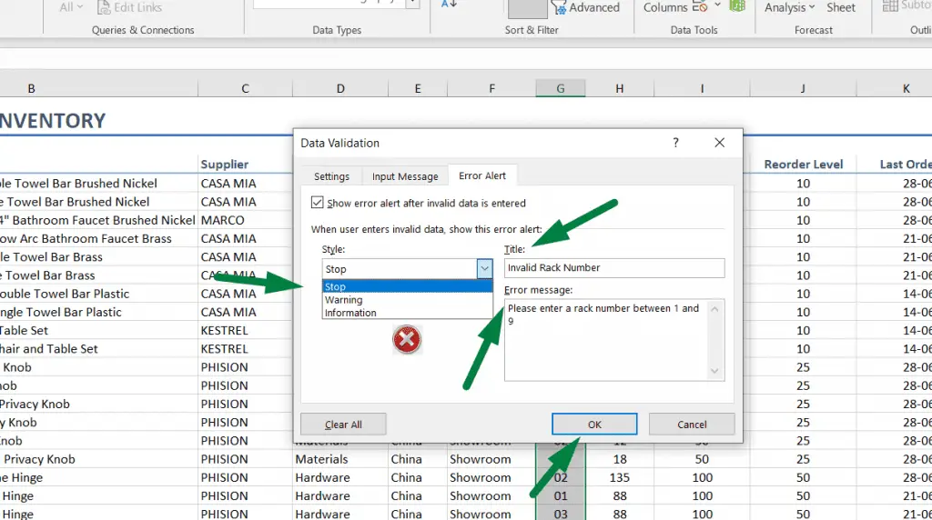 How to create error message in Excel (3 Simple Steps)