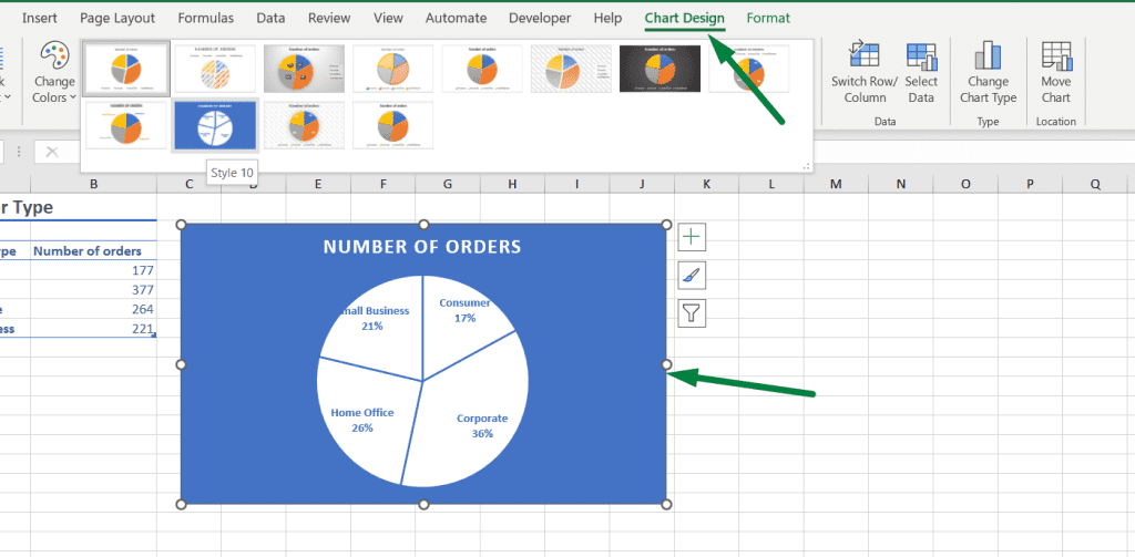 How To Change Pie Chart Style In Excel