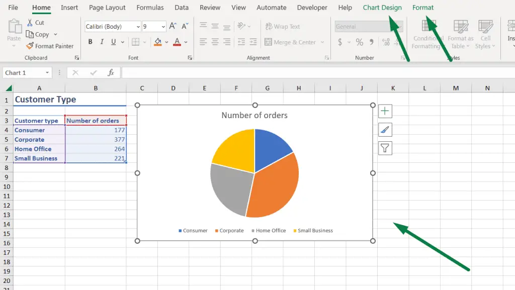 how to change chart type in excel step 1