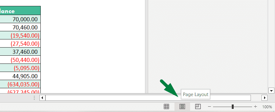 Page layout option open the header option in excel