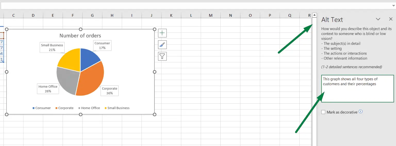 How to Add Alternative Text to a Chart in Excel