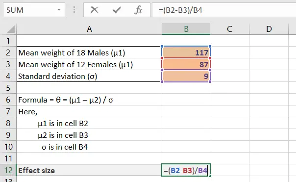 put the effect size formula